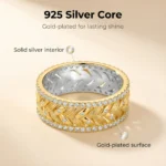 Light Luxury Gold Ring Designed with Leaf Vein Texture as the Core