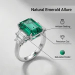 High-Jewelry Ring with Emerald as the Central Stone