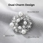 Light Luxury Brooch Themed with "Snowflake + Pearl"