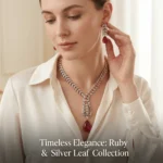 Light Luxury Colored Gemstone Necklace Themed with Clustered Leaves