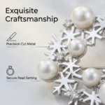 Light Luxury Brooch Themed with "Snowflake + Pearl"