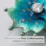 Enamel Colored Gemstone Jewelry Set Inspired by Marine Life/Abstract Floral Patterns