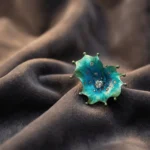 Enamel Colored Gemstone Jewelry Set Inspired by Marine Life/Abstract Floral Patterns