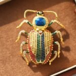 Original Enamel Beetle Brooch