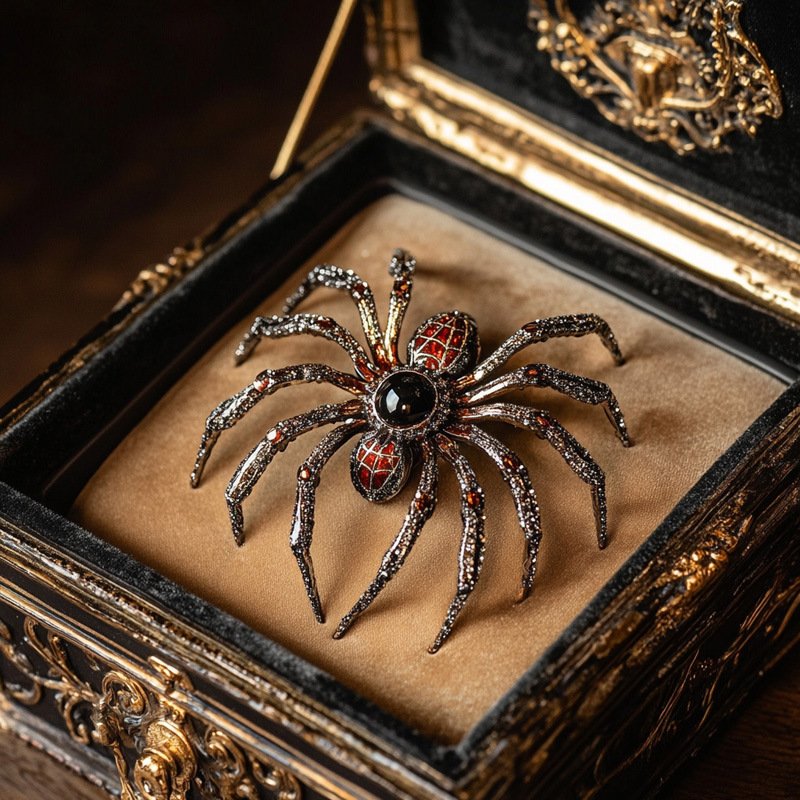 New Original Unique Crystal Spider Brooch