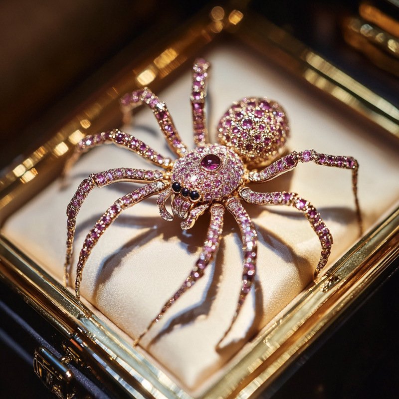New Original Unique Crystal Spider Brooch